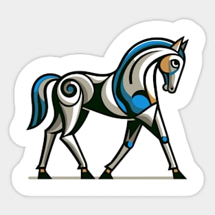 Horse illustration. Illustration of a horse in cubism style Sticker